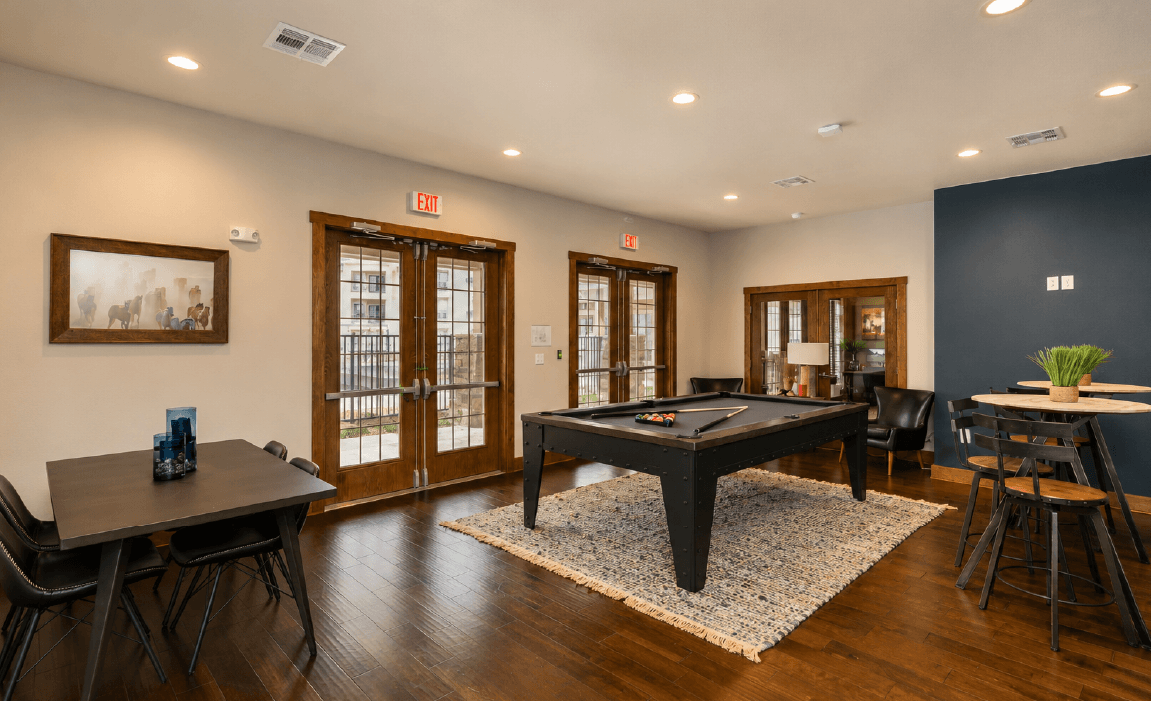 Resident game room in Huntsville apartment community