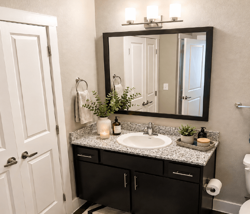 Resident bathroom in Huntsville apartment