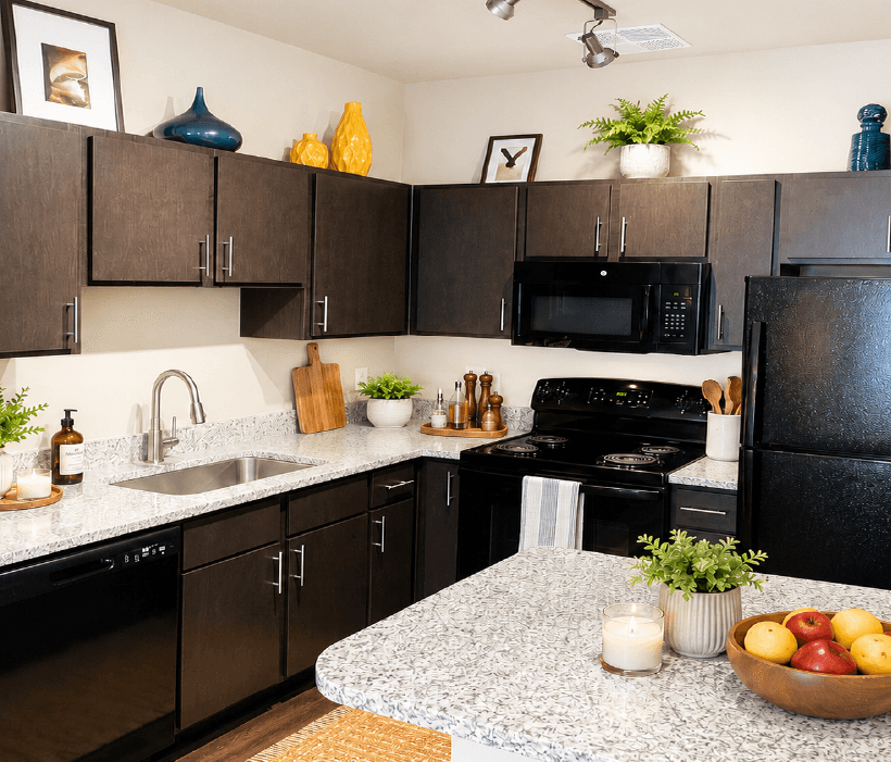 Bright kitchen with open layout