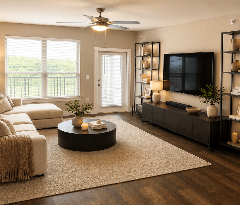 Modern living room at The Ranch at Huntsville