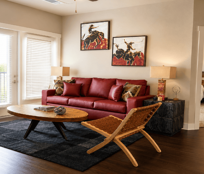 Apartment living space at The Ranch