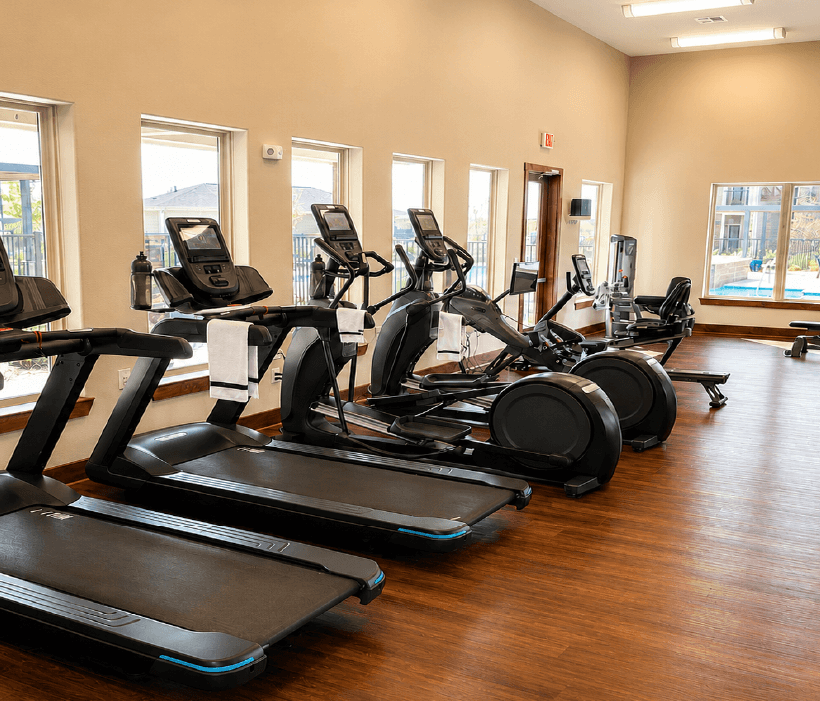 Workout room in apartment community